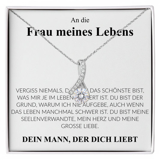 Elegante Halskette "Frau meines Lebens" - Geschenk Ehefrau