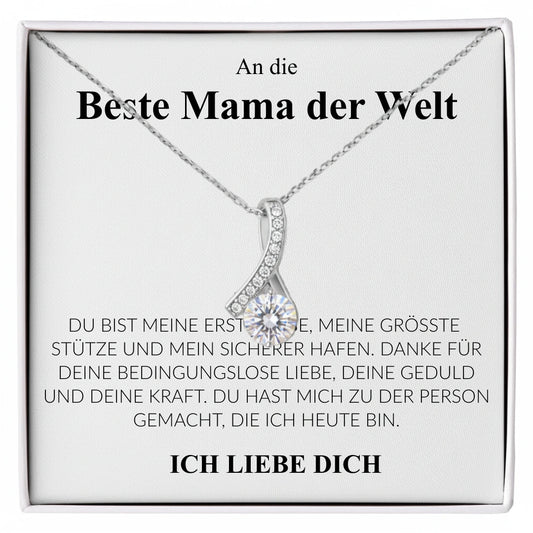 Elegante Halskette "Beste Mama der Welt" - Geschenk Mama