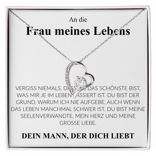 Herzkette "Frau meines Lebens" - Geschenk für Ehefrau