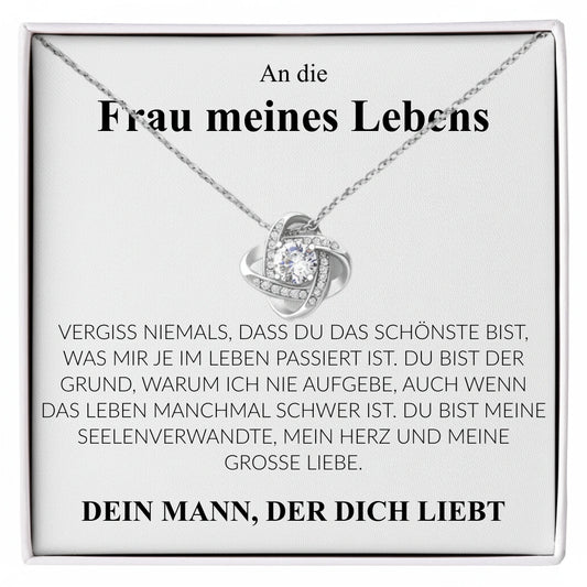 Infinity Halskette "Frau meines Lebens" - Geschenk Ehefrau